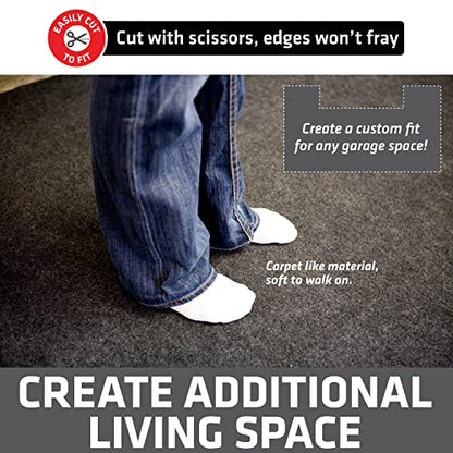 Drymate Garage Floor Mat, (20' x 7'4"), Protects Surfaces, Transforms Garage, Absorbent, Waterproof, Durable (USA Made) (Charcoal) (Includes Double Sided Tape) - size: 7'4" x 20' (Rectangular)