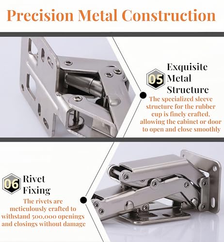 175° Heavy Duty Cabinet Hinges 2 Pair, Wide-Opening Concealed Hydraulic Hinges for Trap Doors, Thick Panels & Garage Cabinets | Soft Close, Adjustable Frameless Hinge Set with Screws & Storage Case - color: Universal | 175°Heavy Duty + Manual & Case