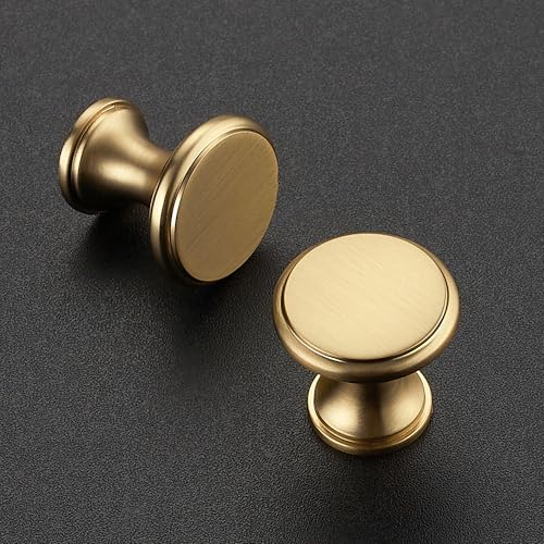 Ravinte 10 Pack Champagne Bronze Kitchen Cabinet Knobs, Solid Bronze Pulls Zinc Handles Simple Drawer Cabinet Hardware for Cupboard Drawer Knobs - color: Champagne Bronze