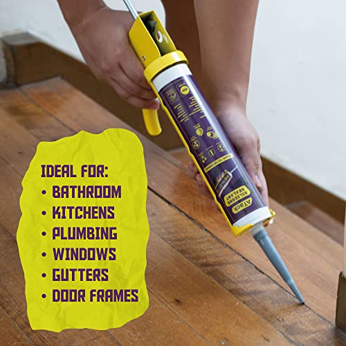 ATack Black Silicone Sealant Caulk 10.1 oz 100% Silicone Black Caulking Waterproof | Black RTV Silicone Sealant for RV Sealant and Caulking | High Temp Marine Caulk for Wood, Aquarium, Bathtub Shower - size: Single Pack (10.1oz)