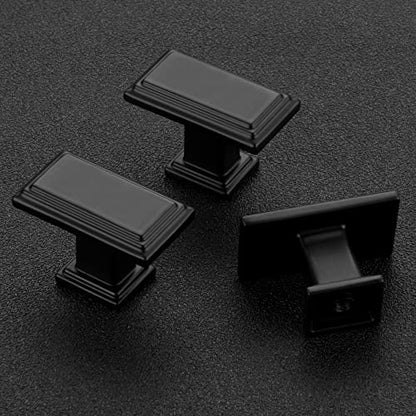 Ravinte Cabinet Knobs Rectangular Kitchen Drawer Knobs for Cabinets and Dresser (Matte Black, 10 Pack) - color: Matte Black
