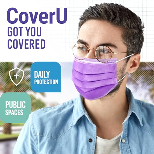 Medtecs Face Mask Disposable – Available in 50 & 2,000 pcs – ASTM Level 1, 3-Ply Breathable, Soft Fit – Adult Size – Ideal for Commuting & Daily Wear - color: 06. Lavender, size: Adult - 50PC