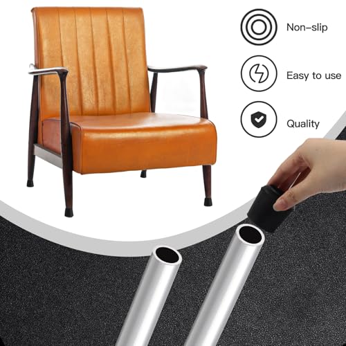 4pcs 1-1/2 Inch Round Chair Leg Tips Caps, Non-Slip Rubber Chair Leg Floor Protectors, Black Furniture Leg Caps Fit for 1.45"-1.5" (37-38mm) Diameter Round Feet - size: 1-1/2 Inch-Black-4pcs