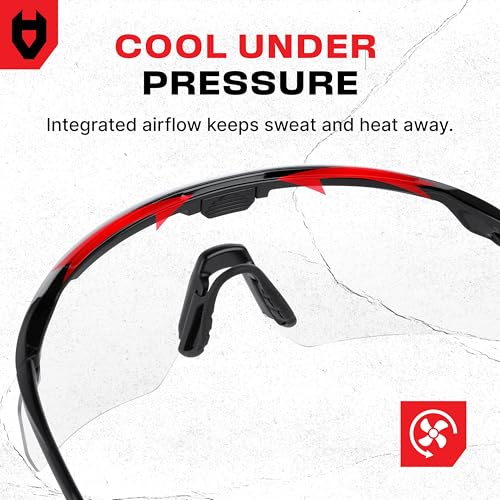 NoCry Tactical Shooting Glasses Men and Women — Z87+ Ballistic Military Grade Shooting Range Eye Protection — Ventilated Anti-Scratch & Anti-Fog UV Safety Glasses With Adjustable Temples and Nose Pads