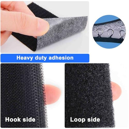 Hook and Loop Tape 1in x 20ft, Slef Adhesive Interlocking Strip, Mounting Tape Heavy Duty Adhesion, Picture Hanging Strips Fastener, Double Sided Carpet & Rug Fixation - size: 2in x 10ft