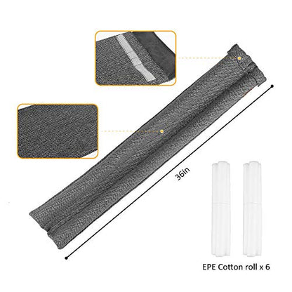 VISEMAN 36 Inch Under Door Stopper-Door Noise Blocker, Double Sided Door Stopper, Machine-Washable - color: Nylon-cotton Black and White