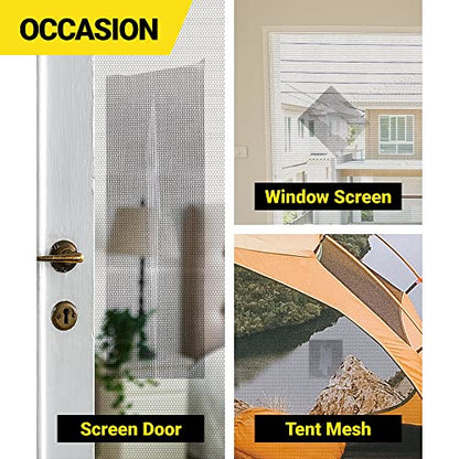 TORTO9 Window Screen Repair Kit, 3-Layer Strong Adhesive & Waterproof Tape Fiberglass Covering mesh (Gray, 4 Inch x 15 FT) - color: Gray, size: 4 Inch x 15 FT
