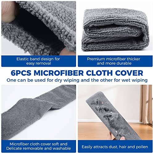 6pcs Dusters Replacement Cloth Retractable Gap Dust Cleaner Cloths, Reusable Microfiber Cloth Cover Washable, Under Furniture Duster Refill for Home Kitchen Household Wall Couch Cleaning Supplies - size: 6pcs Duster Cloths