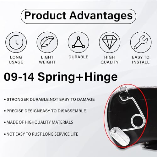 Fuel Door Hinge Pin with Gas Door Spring, for 2009-2014 F150, 2010-2014 Lincoln Mark Loose Gas Cap Permanent Repair Fix (09-14 Spring+Hinge) - size: 09-14 Spring+hinge