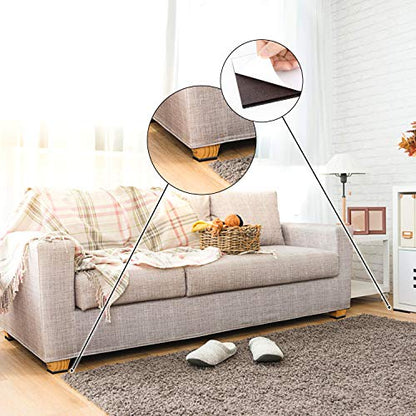 Yelanon Non Slip Furniture Pads -12pcs 4" Furniture Grippers Hardwood Floors, Non Skid for Furniture Legs,Self Adhesive Rubber Feet, Anti Slide Furniture Floors Protectors for Keep Couch Stoppers - size: 12pcs 4" Square