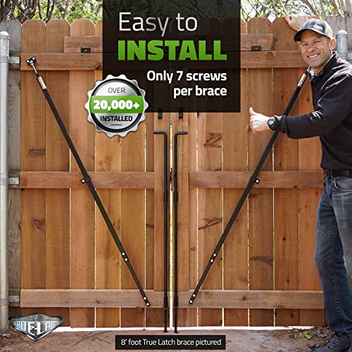 7' Telescopic Gate Brace - Wood Privacy Fence Anti Sag Gate Kit - Gate Hardware Kit for Outdoor Wooden Fence Gates, 1 PATENTED USA made brace (7' Telescopic (44" - 84"), Black) - size: 7' Telescopic (44" - 84")