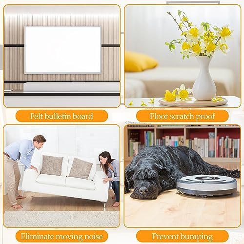 Zonon 4 Rolls 120 Inch Felt Strip with Adhesive Backing Felt Tapes Furniture Strip Rolls Self Stick Heavy Duty Polyester for Protecting Furniture and DIY Adhesive(White,2 Inch) - color: White, size: 2 Inch