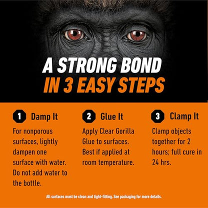 Gorilla Clear Glue, 5.75 Ounce Bottle (Pack of 1) - Crystal Clear, All Purpose, and Water Resistant - size: 1 - Pack, style: 5.75 Ounce
