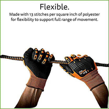 Cordova 7734 OGRE-Flex 13-Gauge Gloves,Hi-Vis Orange Polyester Shell,TPR Protectors,Nitrile Coating, Reinforced Thumb Crotch - size: Large (Pack of 1), style: 1-pack