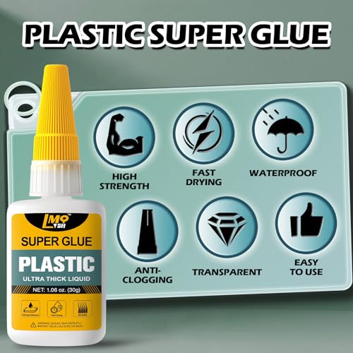 Plastic Super Glue Liquid, Clear Instant Cyanoacrylate Glue for Plastic Model 3d Printing PLA Airplane Miniatures Heavy Duty, All Purpose Superglue for Metal Rubber Wood Ceramic, Strong and Waterproof - size: 1oz-Thick