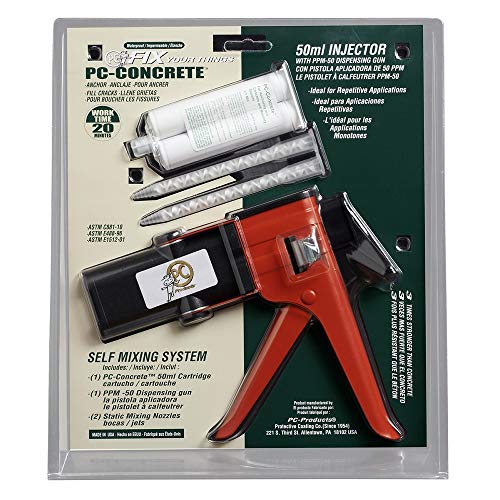 PC Products PC-Concrete Epoxy Adhesive Paste Kit, 50ml Cartridge and PPM-50 Dispensing Gun, 70529 - size: 1.69 oz Kit with PPM-50 Dispensing Gun, style: PC-Concrete