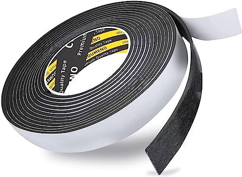 Single-Sided Adhesive EVA Foam Tape 1.2in x 9.84FT,Black Foam Weather Stripping,Door Seal & Window Insulation Tape,Waterproof Sound Proof Seal Strip for Doors,Windows,Garage Door & Gap Sealing - color: Black, size: 1.2in x 9.84FT