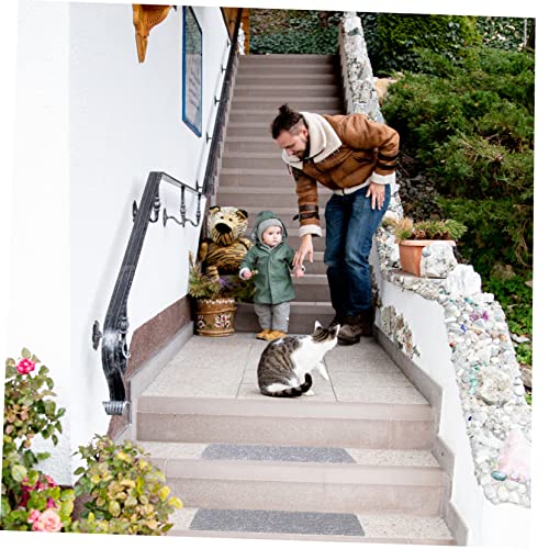 Brown Carpet Washable Rug 2pcs Stair Mat Washable Rug Non Skid Runners Self-Adhesive Stair Grey Face Cushion Non- TPR for Use in The Kitchen - color: Grey