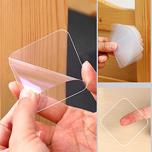10PCS Large Double Sided Adhesive Pads for Mounting, 2.36in Two Sided Precut Squares Tape, Sticky Tack Double Sided Tape for Walls Hanging Nano Wall Mount Gel Clear 60mm - size: 10PCS 2.36inch x 2.36inch