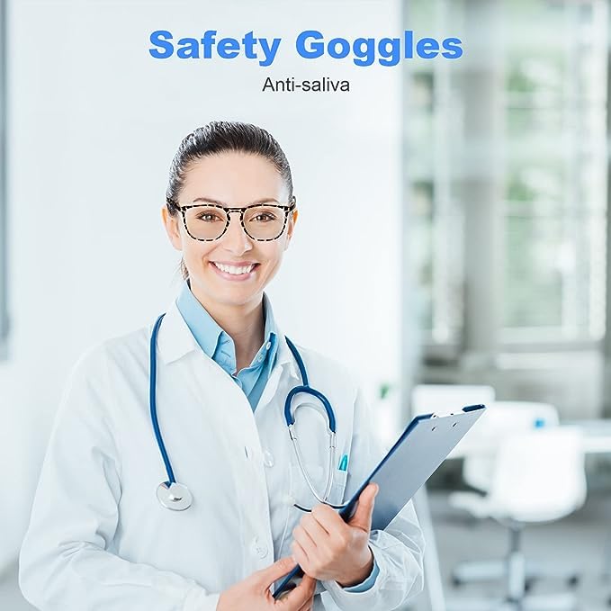 Stylish Safety Glasses Goggles for Women Girls Anti-fog Glasses Protective Eyewear Clear Glasses - color: Pink +Tortoise