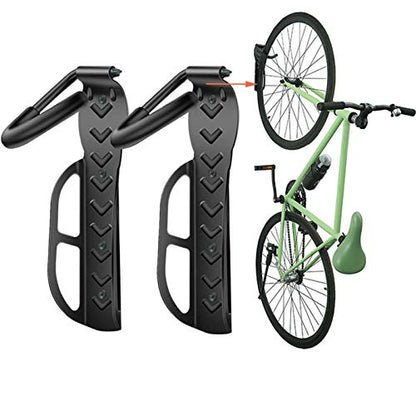 Wallmaster Bike Storage Rack for Garage, Wall Mount Bicycles Hanger, 2-Pack Bike Storage System Vertical Bike Hooks - size: 2Pack
