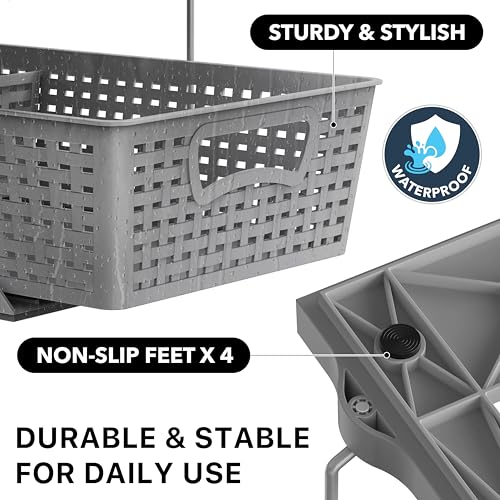 Simple Houseware 2 Tier Bathroom Organizer Tray Pull-Out Sliding Drawer, Under Sink Storage, Gray - color: Gray