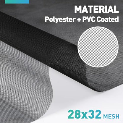 Window Screen,28x32Mesh High Visibility Window Screen Mesh Roll,37.4IN x 16.4FT Polyester Screen Replacement Repair Kit for Window, Door,Patio,Porch - size: 28x32 Mesh