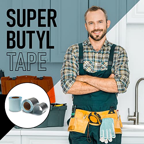 NOON'S UP Super Butyl Tape 16 Feet (Length) / 4 Inch (Width) / 1mm (Thickness) - Butyl sealant Tape, RV, Leak Proof for RV Repair, Pipe, Concrete, Steel Surface (Pack of 1)