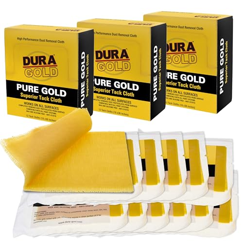 Dura-Gold - Pure Gold Superior Tack Cloth (Pack of 36), Woodworking, Automotive Paint, Tack Cloth Autobody Painting, Painters Cloths, Dust Rags, Stain Rags, Wood Staining Pads, Tac Cloths, Tacky Towel - size: 36-Count (Pack of 1)