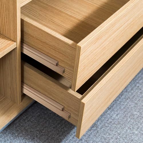 Maitys 2 Pcs Wooden Drawer Slides Bottom Mount Classic Center Guide Track with Metal Slide Glides Traditional Wood Drawer Rails for Dresser Replacement (14 Inches) - size: 14 Inch