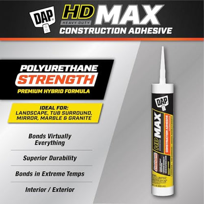 DAP HD Max Construction Adhesive, White, 28 oz (7079827512)