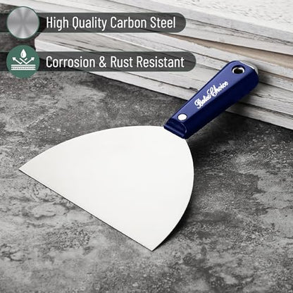 Bates- Putty Knife, 6-Inch, Carbon Steel, Flexible, Metal Scraper, Spackle Knife, Drywall Spackle, Metal Paint Scraper Tool, Putty Knife Scraper, Wall Scraper - color: Navy Blue, size: 6 Inch
