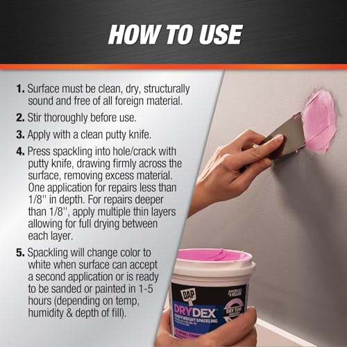 DAP 7079812347 Drydex Spackling Ga Raw Building Material, Pink/White