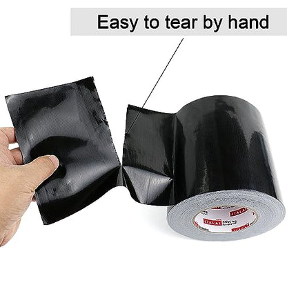 JIALAI HOME Wide Duct Tape, Industrial Grade Black Wide Tape 5 inches x 55 Yards (164 ft), 9 Mil Heavy-Duty, Waterproof, Strong, Flexible, No Residue, UV Resistant for Crafts & Home Improvement - color: Black