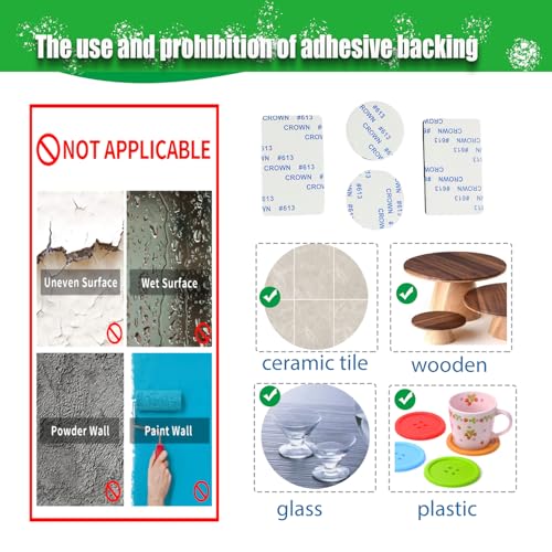 Double Sided Tape, Strong Mounting Tape,Black Self-Adhesive Strong Foam-Pads Include Round(40Pcs) and Rectangular(25Pcs) for Walls Picture, Cars,Office,School and Home.