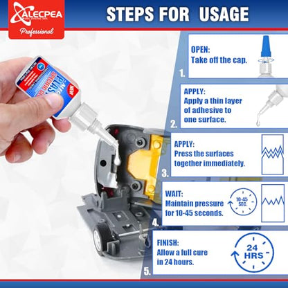 ALECPEA 30g Plastic Glue - High-Strength Acrylic & PVC Welder for Model Kits, Electronics & DIY Crafts - Instant Adhesive for ABS, PC & Hard Plastics - Quick 15s Set with 3 Precision Tips - size: 30g/1Pack, style: Plastic Glue
