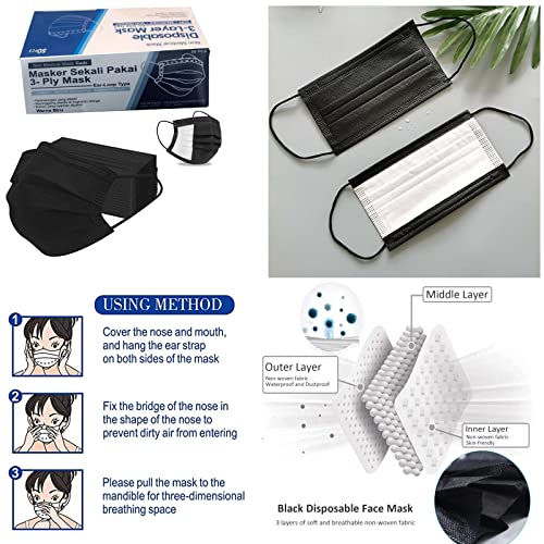 Disposable Face Mask,50 Pack Face Mask 3 Ply Filter Protection, Disposable Face Mask, 50 Disposable Protective Mask