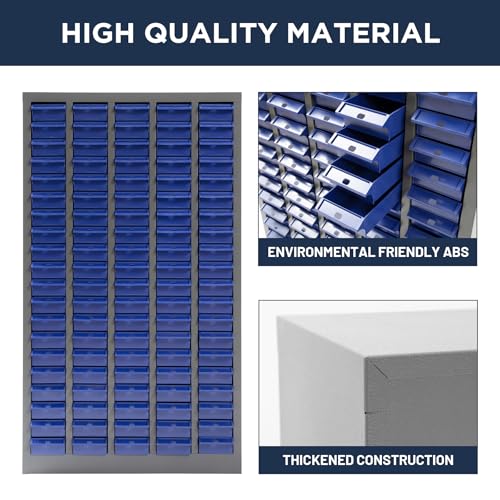 biosp 100 Drawers Bolt and Nut Tool Storage Cabinet Parts Cabinet Hardware Organization Shelves Bolts Bin Tool with ABS Material Drawer Label Stickers for Tool Hardware Storage, Grey - size: 100 Drawers Parts Cabinets