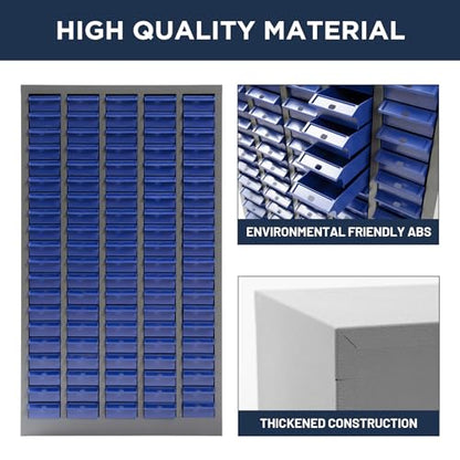 biosp 100 Drawers Bolt and Nut Tool Storage Cabinet Parts Cabinet Hardware Organization Shelves Bolts Bin Tool with ABS Material Drawer Label Stickers for Tool Hardware Storage, Grey - size: 100 Drawers Parts Cabinets