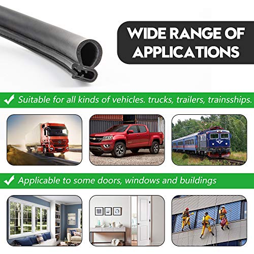 20FT Car Door Weather Strip with Top Bulb, PVC Plastic Trim with EPDM Rubber Seal, for Automotive, Boats, RVs, Trucks & Home Applications