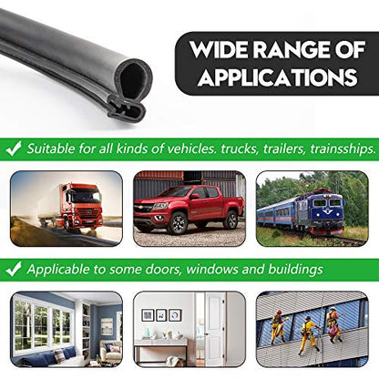 20FT Car Door Weather Strip with Top Bulb, PVC Plastic Trim with EPDM Rubber Seal, for Automotive, Boats, RVs, Trucks & Home Applications
