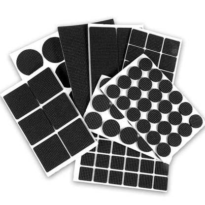 93pcs Anti Slide Furniture Grips,8 Sizes of Nons Slip Pad, 3 Styles of Noise-Reducing Self-Adhesive Non Slips Pad, Chair Leg Floor Protectors for Various Furniture Legs, Black