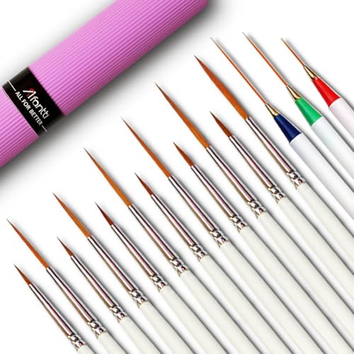 15 Pcs Detail Fine Paint Brushes Micro Mini Tiny Artist Paintbrush Set | Ultra Fine Point Tip | for Miniature Acrylic Script Liner Oil Watercolor Nail Art Painting