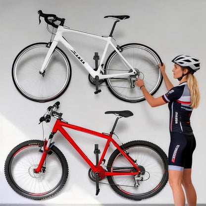 Ultrawall Wall Mount Bike Pedal Hanger, Heavy-Duty Horizontal Bike Rack for Garage, Indoor Bike Hanger, Holds Up to 70 lbs, 2 Pack - style: Hold 2 Bikes