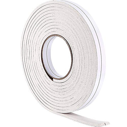 Hestya 1/8 in x 3/8 in x 32.8 ft Foam Draught Excluder Weather Strip Tape Weatherstrip Weather Seals for Door, Soundproofing Door Seal, Weatherstrip, Air Conditioning Seal Strip(5 mm,White) - size: 5 mm