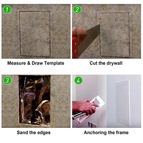 Plumbing Access Panel for Drywall 12 x 12 Inch Plastic Access Door Removable Wall Access Panel Ceiling Reinforced Hinged Durable - size: 12 X 12 Inch
