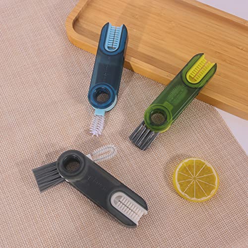 3 in 1 Cup Lid Gap Cleaning Brush Set, Multifunctional Insulation Bottle Cleaning Tools, Mutipurpose Tiny Silicone Cup Holder Cleaner, Home Kitchen Cleaning Tools (3Pcs Blue) - style: 3Pcs Blue