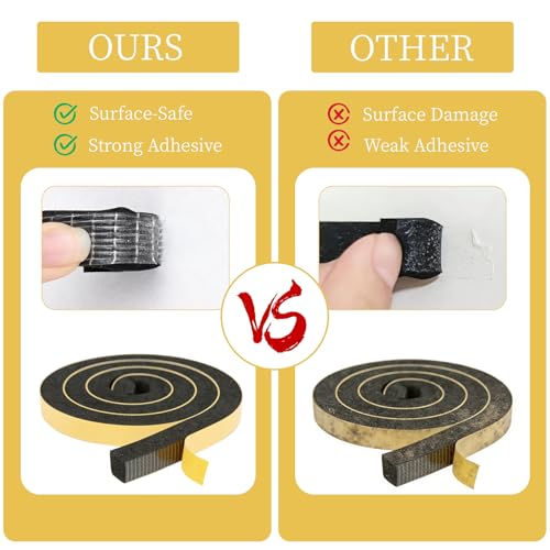 Window Air Conditioner Foam Tape -2 Rolls, 1 Inch Wide x 1/2 Inch Thick Weather Stripping Door Seal Strip for Insulation, Weatherstrip, Gap Blocker,Total 13Feet Long