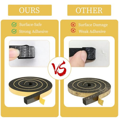 Window Air Conditioner Foam Tape -2 Rolls, 1 Inch Wide x 1/2 Inch Thick Weather Stripping Door Seal Strip for Insulation, Weatherstrip, Gap Blocker,Total 13Feet Long