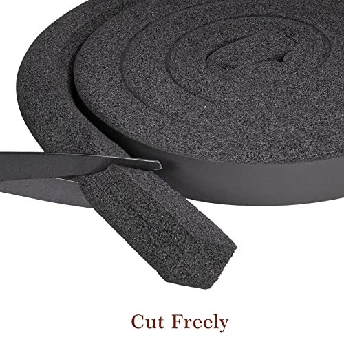 Yotache Air Conditioner Window Seal Kit - 1"x1" High Resilience Foam Weather Stripping Insulation Strip for AC, Noise Reducing, Air Leak Proof, No Glue, 13Ft Long (6.5Ft x 2 Rolls, Black) - size: 1"x1"x13ft